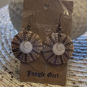 Jungle Girl Brown Shell Earrings